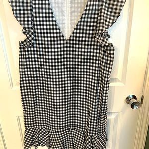 Madewell Gingham Navy Blue sheath Dress.